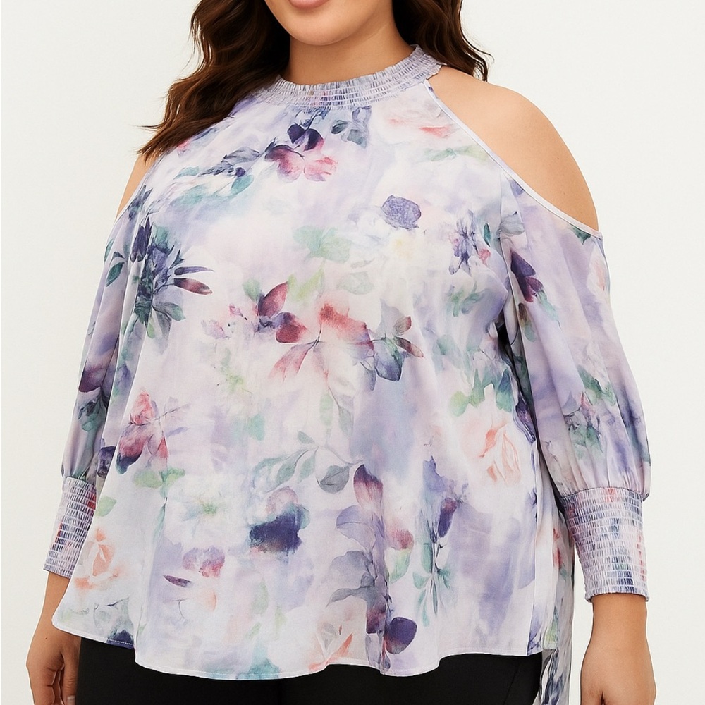 Torrid Womens Sleeveless Top Pink 4X Lightweight Breathable Pastel Flora…